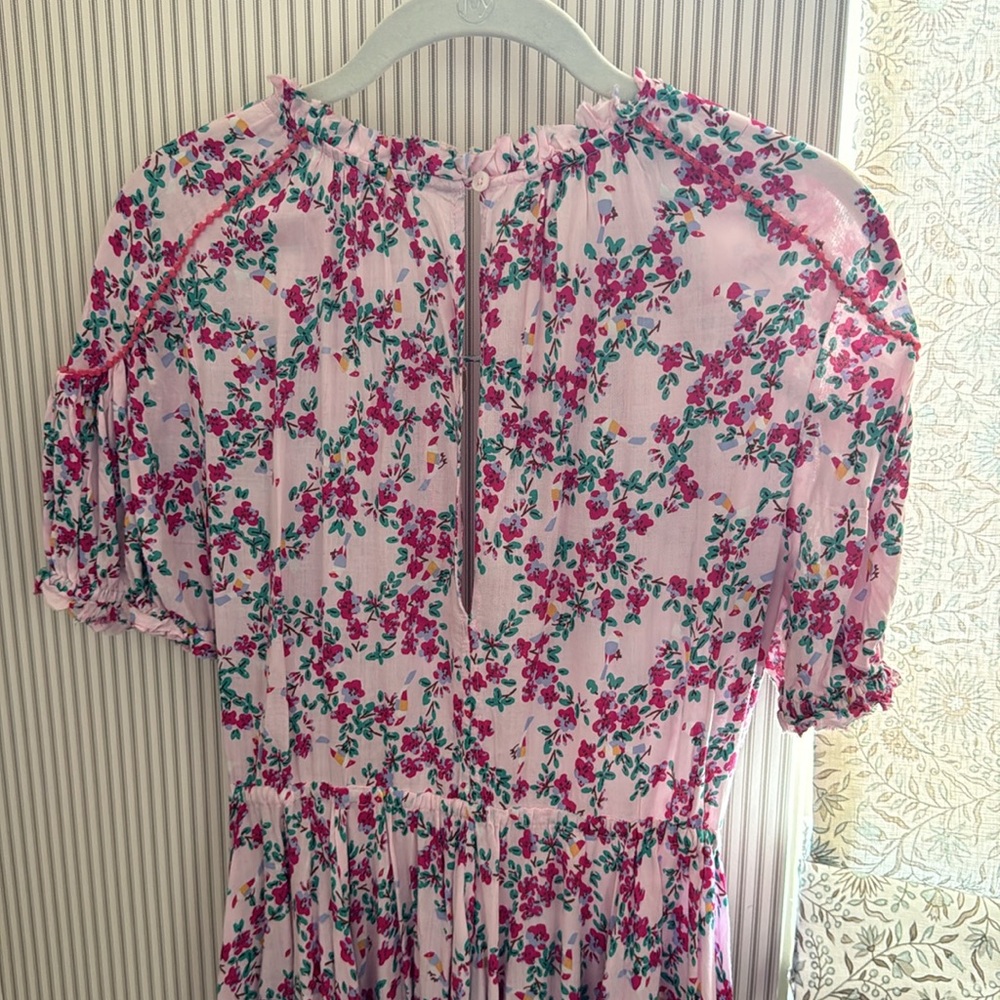 Poupette St. Barth light pink floral dress, small - Picture 7 of 11